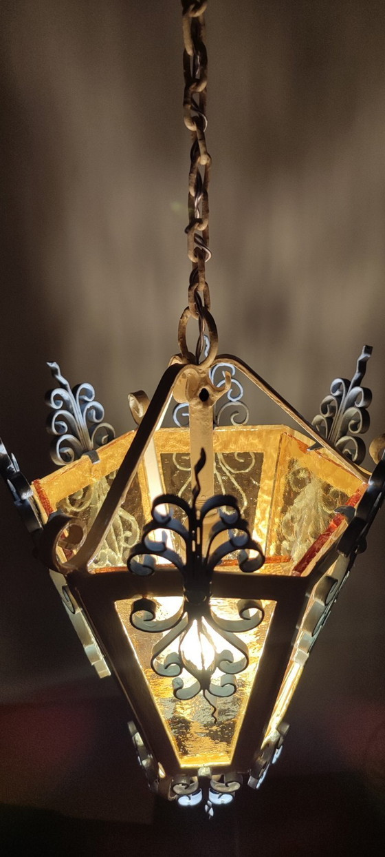 Image 1 of Plafondlamp of lantaarn, Spanje, jaren 1980