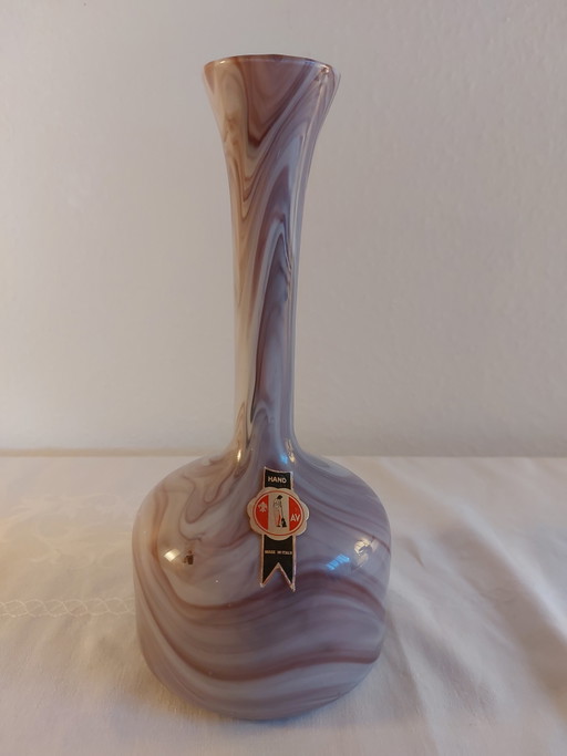 Opaline Florence, Vetreria artigiana Empoli, 1970s glass vase