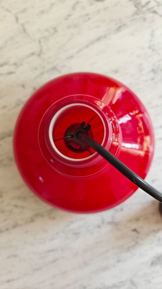 Vintage Glass Pendant Lamp Red Peil & Putzler – Peill & Putzler (photo 6 of 8)