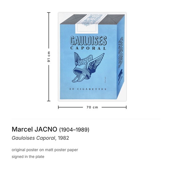 Marcel Jacno Póster Gauloises Caporal 1982 – Paper (photo 3 of 5)