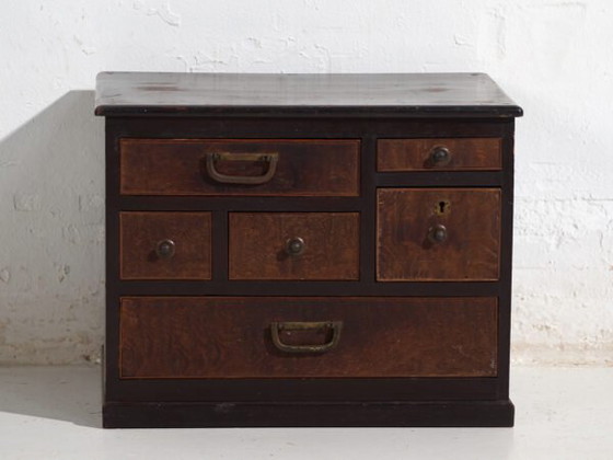 Small antique Japanese Tansu - Taishō / Showa Period (c. ) #99 – Chest of drawers, Metal (photo 27 of 40)