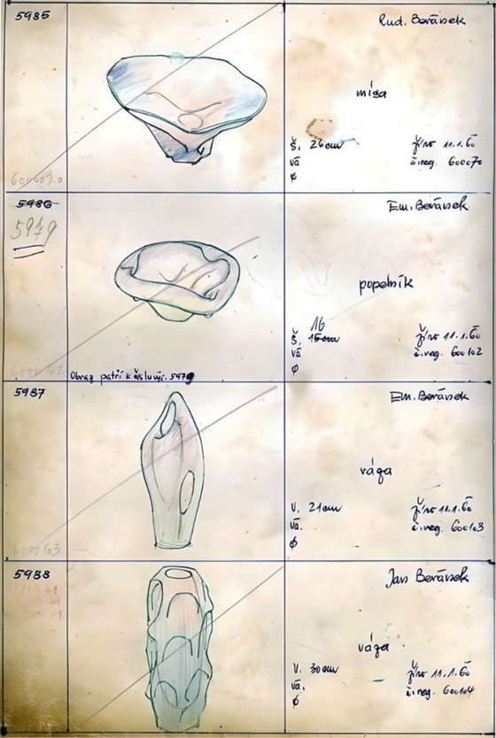 Image 1 of Jarrón de flores de los años 60 de Jan Beranek – Modelo 5988 (Serie Red Core)