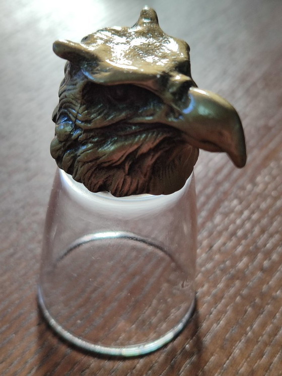Image 1 of 12 borrelglaasjes van 25 ml met metalen dierenvoetjes
