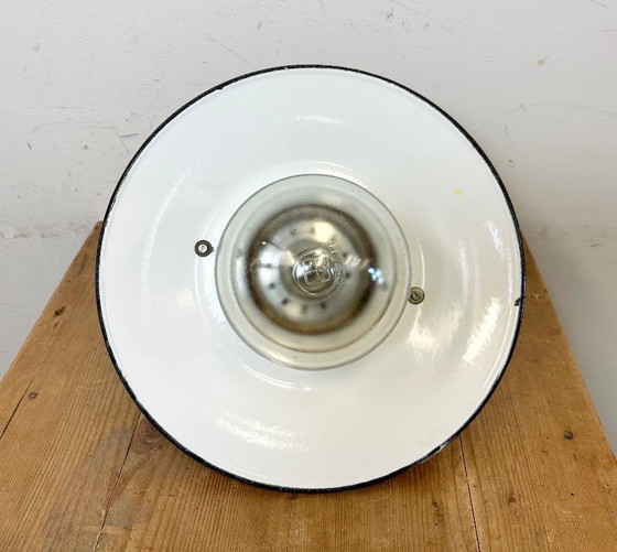 Image 1 of Grey Cast Aluminium Explosion Proof Lamp with Enameled Shade, 1970s