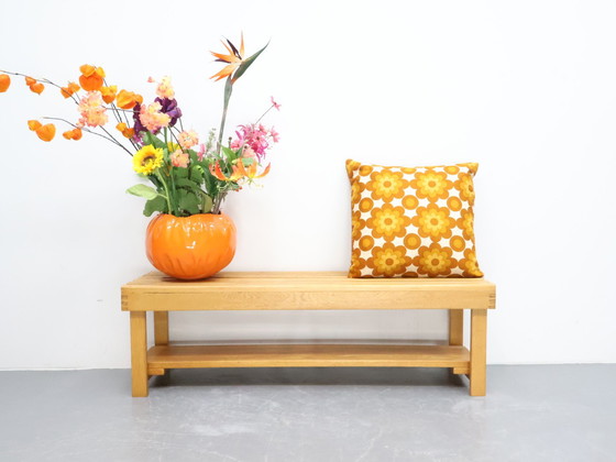 Image 1 of Vintage Lattenbank Eikenhout Handgemaakt