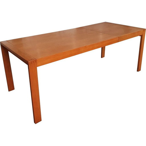 Mesa de comedor vintage de roble de la década de 1976