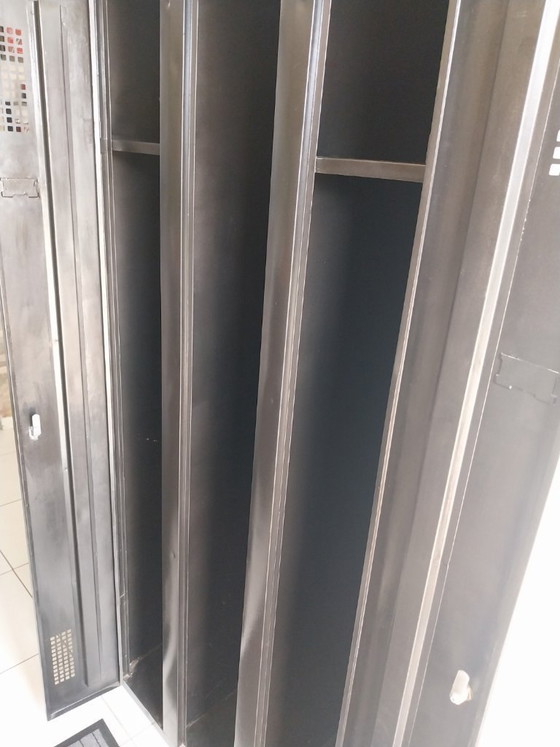 Image 1 of Vintage locker, old 2-door metal wardrobe, clothes rack