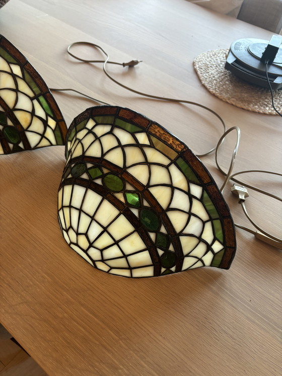 Image 1 of Tiffany Style Wall Lamps - 2 Pieces