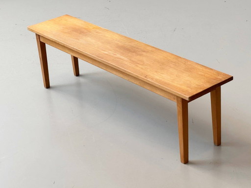 Banc/siège simple en bois de hêtre, Suisse, années 1970