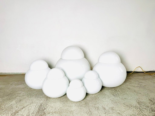Ensemble complet de lampadaires Daruma par Sergio Asti pour Candle, Italie, années 1970