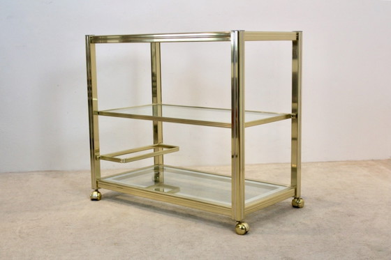 Carrello bar Pierre Vandel in ottone e cromo, Francia anni '70, Carrelli bar (foto 9 di 12)