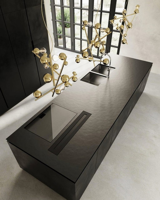 Set of 2x Brand van Egmond - Galaxy Chandelier, matte black with gold