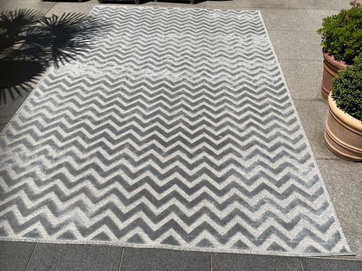 Twee grijs beige moderne vloerkleden