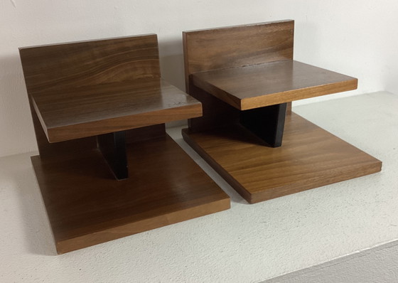 Image 1 of 2 Vintage teak wooden speaker stands