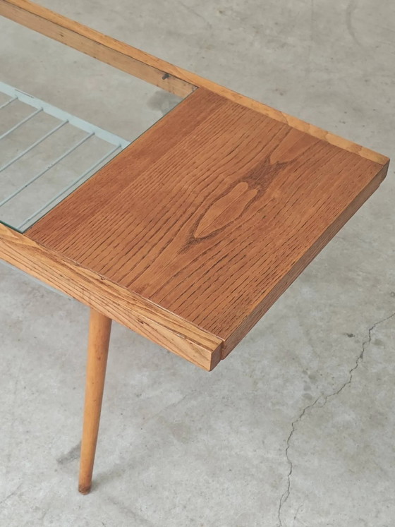 Wood, metal and glass coffee table by Jitona 1960 – polished steel, Mid Century Modern (photo 7 of 16)