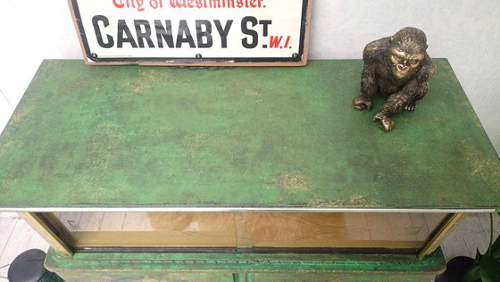 Image 1 of Mobiletto in legno con vetrina