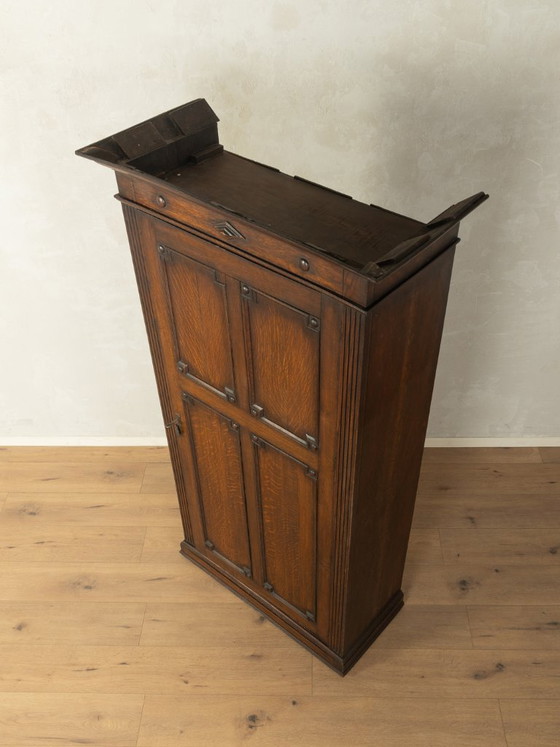 Antieke eikenhouten kast met cassettepanelen, ca. 1900 – Kasten, Wood, Brass (photo 8 of 8)