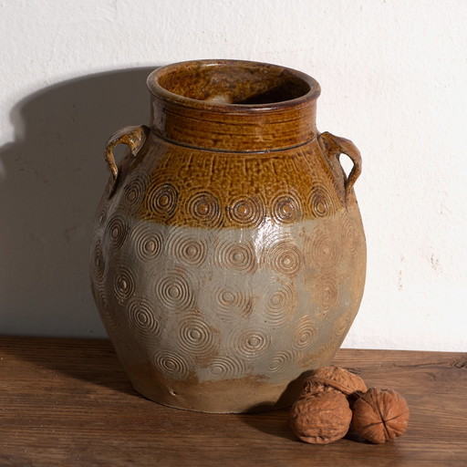 Vaso antico cinese in gres smaltato – Cina, circa 1900
