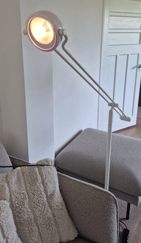 Vintage white metal Floor light Hustadt-Leuchten 80s – Hustadt Leuchten (photo 9 of 12)