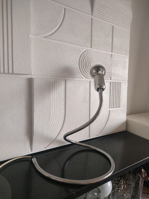 Vintage design snake chroom tafellamp 