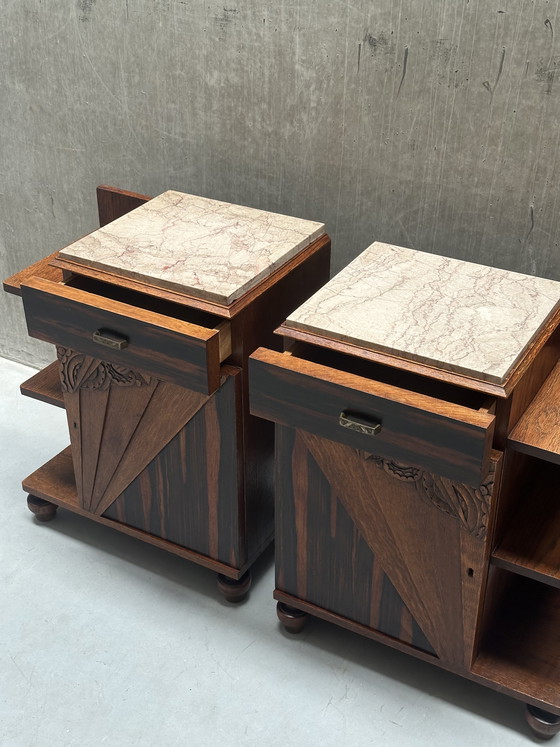 Image 1 of Set aus 2 Nachttischen im Art-Deco-/Jugendstil