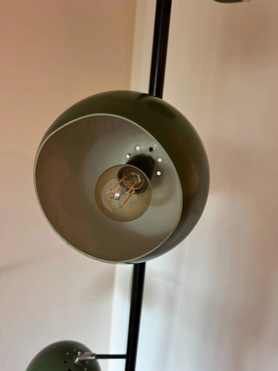 Driekoppige "eyeball" vloer-tot-plafond lamp, mid-century modern. – Vloerlampen, Metaal, Mid Century Modern (photo 4 of 8)