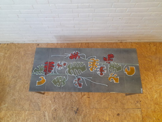 Image 1 of Vintage coffee table with tile panel