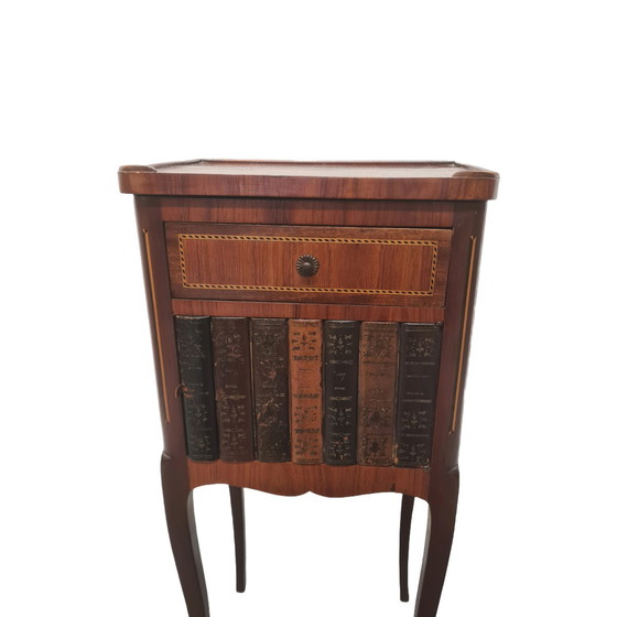 Image 1 of Ancienne table de nuit française de style Louis XVI, vers 1900