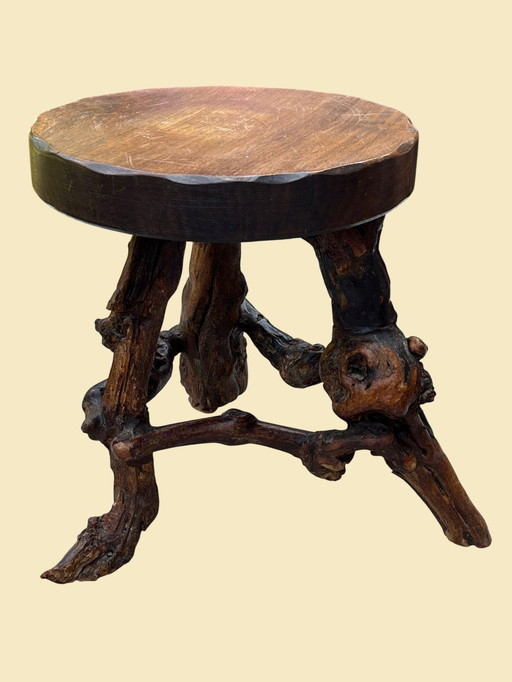 French Brutalist Grape Carrot Stool | ca. 1950