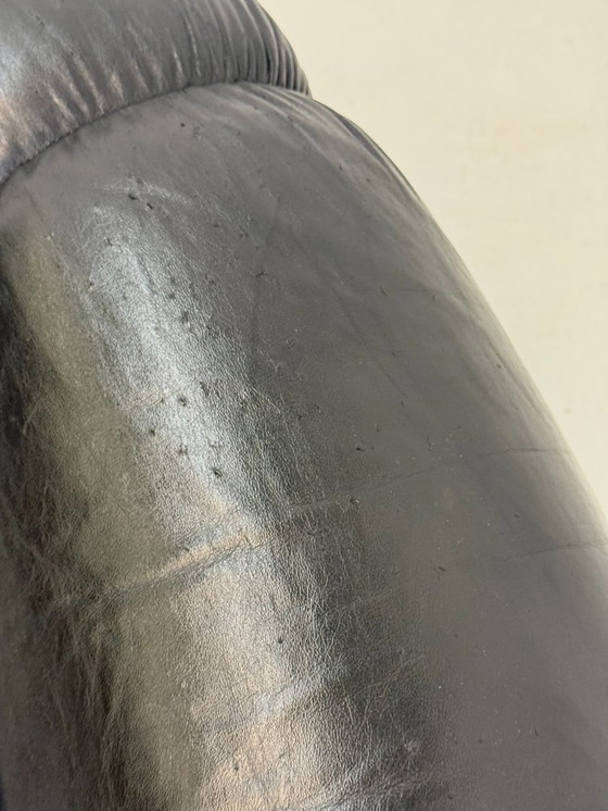 Image 1 of Divano lounge componibile Nuvolone in pelle nera Rino Maturi per Mimo Padova