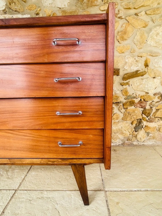 Image 1 of Vintage ladekast van notenhout uit het midden van de eeuw, jaren 50