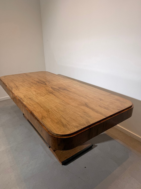 Image 1 of Art Deco Table With Glass Top