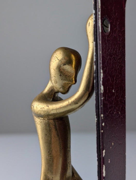 Image 1 of Pair Art Deco Bronze Candelabras by Karl Hagenauer, 1940s