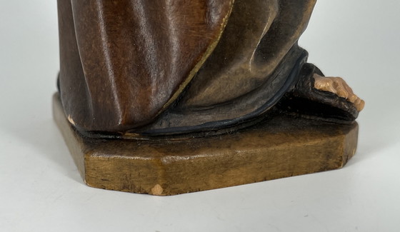 Image 1 of Escultura de San José tallada a mano, 35 cm – Madera dorada – Cecconi Viena