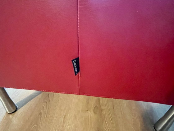 Image 1 of Gelderland Lucca 6772 – 2 fauteuils en cuir + 2 poufs – Cuir rouge