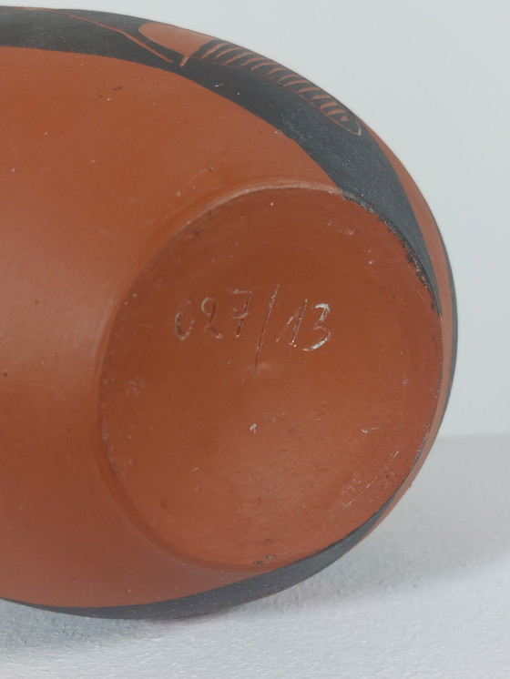 Image 1 of Vintage Mid Century Sgraffito Decor Vaas van Rudi Stahl, jaren 50