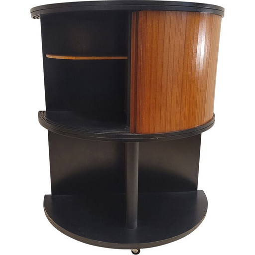 Mueble auxiliar vintage en madera barnizada y lacada, Italia 1980