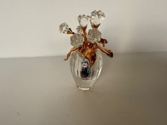 Image 1 of Vaso in miniatura Swarovski con fiori