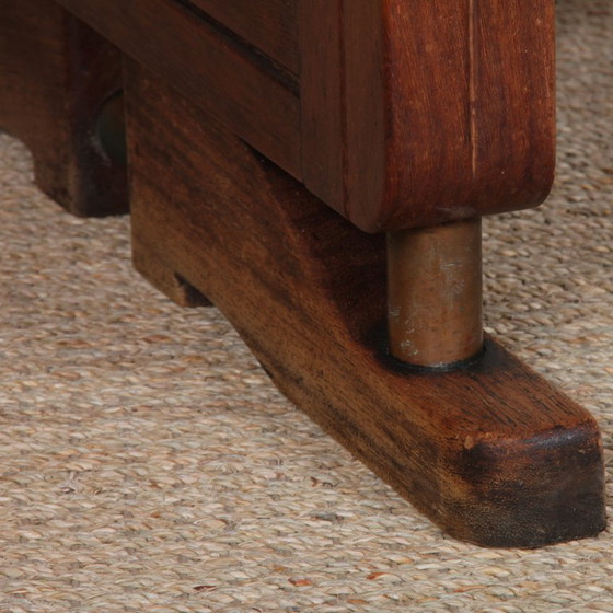 Image 1 of Dining table in wood and brass, French work, 1940