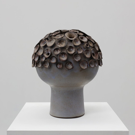 Image 1 of Sculpture "champignon" en céramique organique signée EL, Belgique années 1960