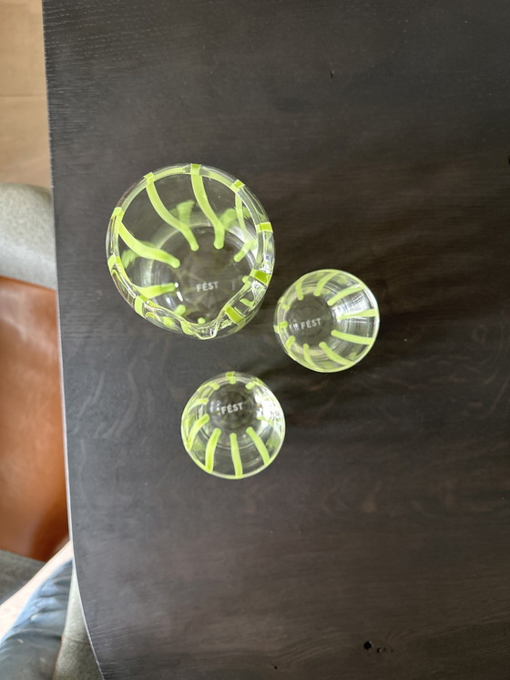 Image 1 of Caraffa per acqua a strisce Fest