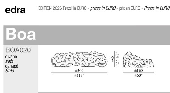 Nieuwe Edra BOA 020 In Diepblauw Velours 100M Tubelar BOA Snake – Daybeds, Velvet, Textile (photo 8 of 9)