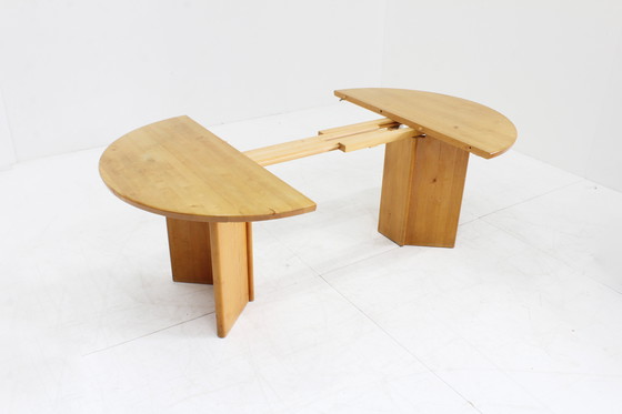 Image 1 of Vintage Danish round extendable dining table solid wood table