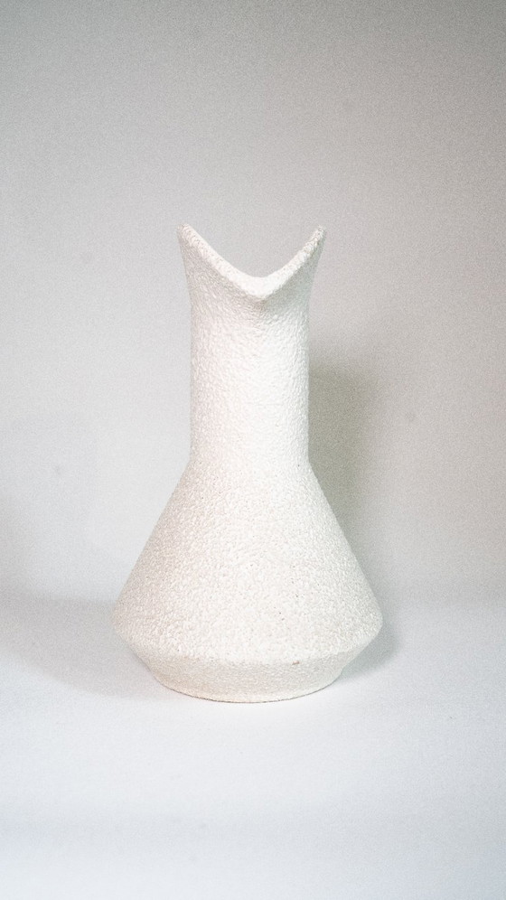 Image 1 of Vase vintage Bertoncello par Roberto Rigon signé, céramique blanche années 70