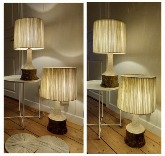 Image 1 of Set of Vintage Bartholdy keramik lamps - Danish Design - h 65 cm.