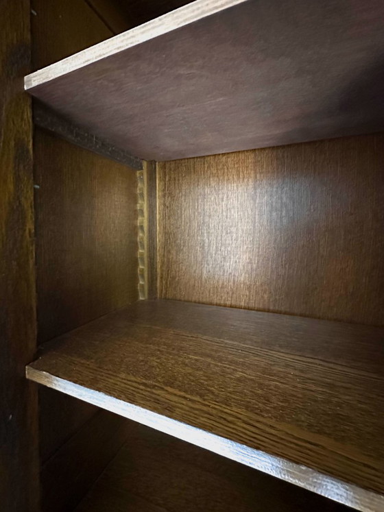 Image 1 of Bibliothèque vitrée en chêne massif Made in France Riskoff 