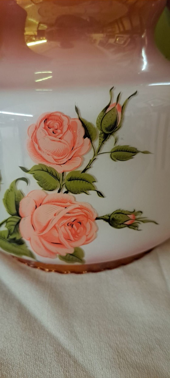Opaline Pendelleuchte 1960/70, Pendelleuchten, Glas, Chrom, Grün (Foto 6 von 7)
