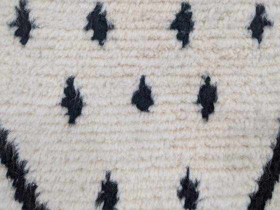Image 1 of Tapis berbère - 305 cm x 208 cm - blanc et noir Laine