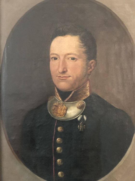 Image 1 of Grand portrait militaire ancien d'un baron allemand, 1870