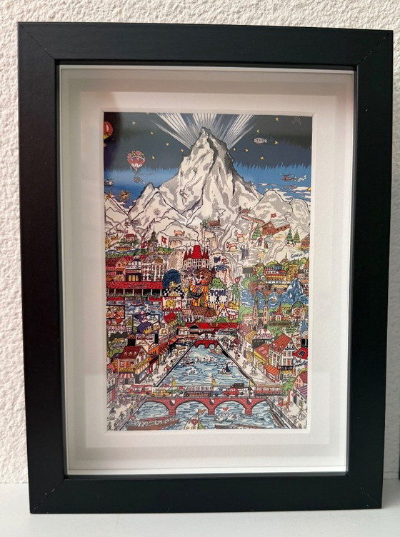 Image 1 of CHARLES FAZZINO: „Grüezi. Salut, Ciao, Bundi Schweiz“. 3D-Serigrafie in limitierter Auflage. Exklusiv veröffentlicht von Museum 